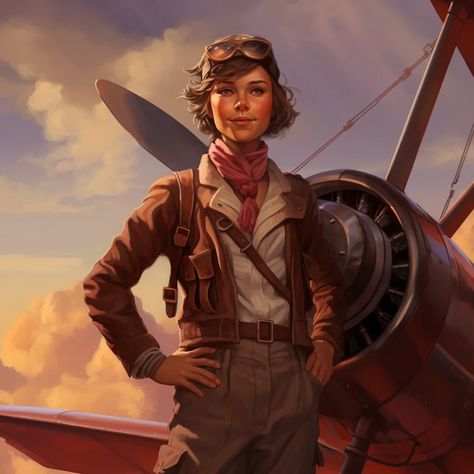 Female Pilot Art, Floating Cities, Historic Women, Art Content, Apocalypse Character, Pilots Art, Night Witches, Wrinkled Clothes, Floating City