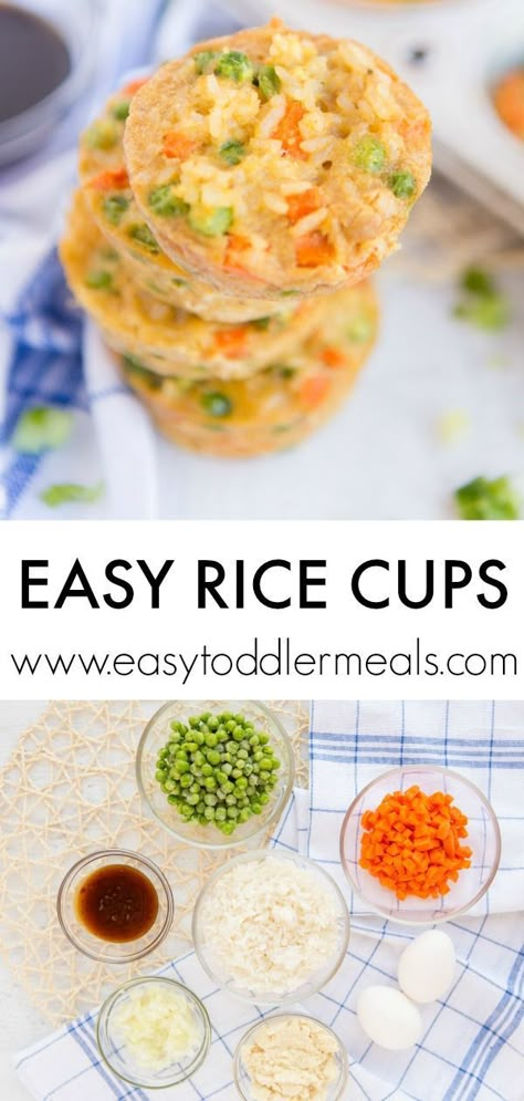 Rice Cups, Easy Toddler Meals, Toddler Food Ideas, Toddler Foods, Baby Food Ideas, Baked Rice, Baby Led Weaning Recipes, Diner Recept, Weaning Recipes