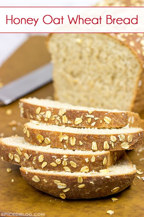 Honey Oat Wheat Bread | Delicious homemade sandwich bread Oat Sandwich Bread, Homemade Sandwich Bread, Honey Oat Bread, Sandwich Bread Recipe, Oat Bread, Homemade Baked Bread, Homemade Sandwich, Homemade Breads, Sandwich Bread Recipes