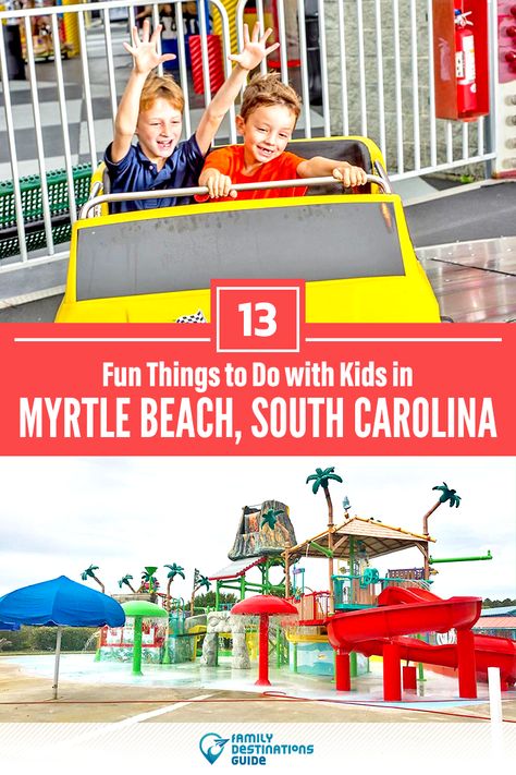 Dreaming about a family vacation to Myrtle Beach, South Carolina and looking for things to do? We’re FamilyDestinationsGuide, and we’re here to help: Discover the most fun things to do in Myrtle Beach with kids - so you get memories that last a lifetime! #myrtlebeach #myrtlebeachthingstodo #myrtlebeachwithkids #myrtlebeachactivities Mrtyle Beach, Myrtle Beach Family Vacation, Myrtle Beach Things To Do, Beach With Kids, Myrtle Beach Trip, Myrtle Beach Restaurants, Myrtle Beach Boardwalk, Myrtle Beach Resorts, Myrtle Beach Vacation