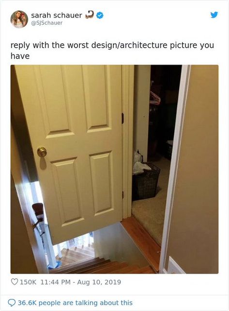 (21) Sq. One Real Estate on Twitter: "Had a tough day? Here are a few interior design and architectural fails that should put a smile on your face https://t.co/cdkceoSgD6" / Twitter Sarah Schauer, Construction Fails, You Had One Job, Design Fails, Make Do, Bad Design, One Job, Little Designs, Epic Fails