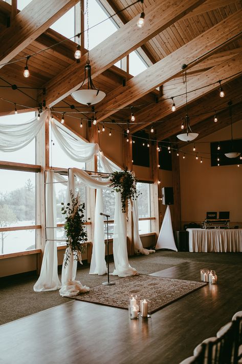 Moody Winter Wedding Inspiration at St. Boniface Golf Club #winterwedding #moodywedding #romanticwedding #winterwonderland #modernwedding #winterwedding #winnipegwedding #manitobawedding #stbonifaceweddingandevents Winter Wedding At Home, Minimal Winter Wedding, Minimalist Winter Wedding Decor, Winter Wedding Decorations Diy, Simple Wedding Venues, Indoor Winter Wedding, Moody Winter Wedding, Glasshouse Wedding, St Boniface