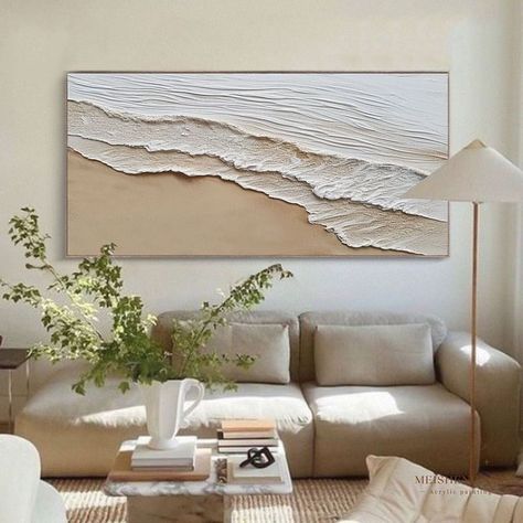 Ocean Paintings On Canvas, Acrylic Painting Modern, Large Wall Art Living Room, Modern Minimalist Art, Wabi Sabi Wall Art, Wave Painting, Textured Canvas Art, Abstract Acrylic Painting, Salou