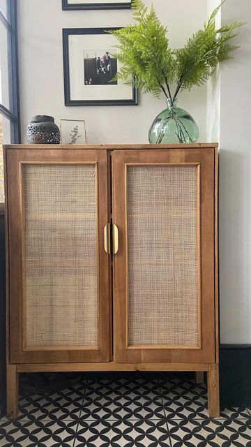 Hessian Cupboard Door, Corridor Inspiration, Ikea Bedroom Furniture, Office Furniture Decor, Upcycling Furniture, Ikea Bedroom, Cabinet Makeover, Basement Remodel, Cozy Room Decor