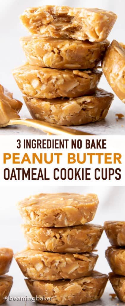 Peanut Butter Oatmeal Cups, Beaming Baker, No Bake Healthy, Oatmeal Cookies Easy, Dessert Oreo, No Bake Peanut Butter, Peanut Butter No Bake, Overnight Oat, Oatmeal Cups