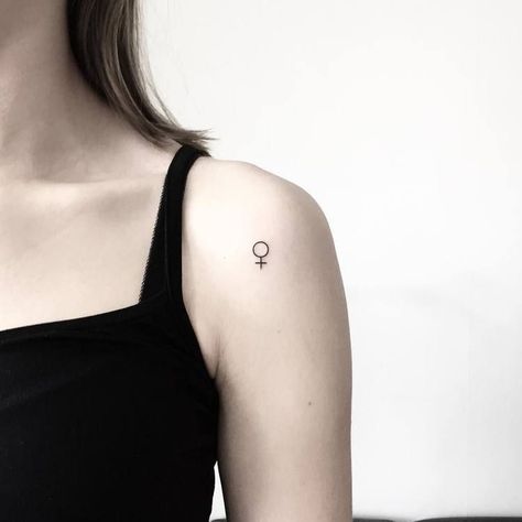 Minimal Venus symbol Venus Symbol Tattoo, Inner Elbow Tattoos, Venus Tattoo, Small Symbol Tattoos, Feminist Tattoo, Venus Symbol, Symbol Tattoo, Elbow Tattoos, Hand Poked Tattoo