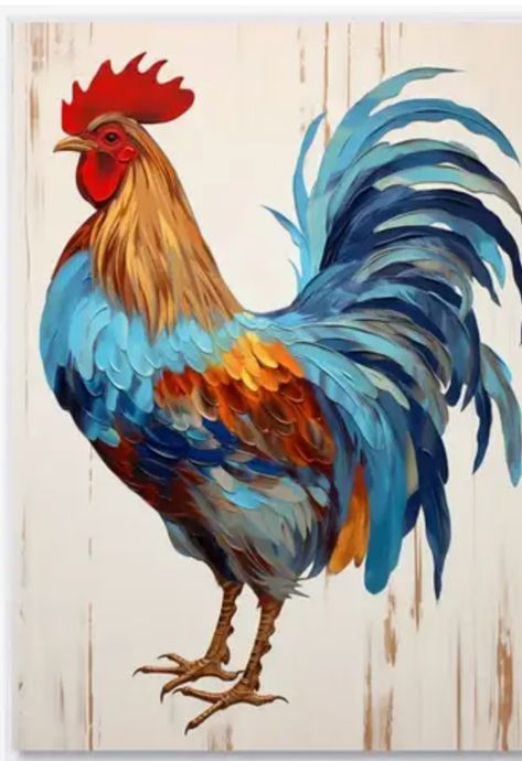 Rooster Art Drawing, Chicken Painting Acrylic, Chicken Painting Easy, Whimsical Chicken Art, Donna Dewberry Painting, Bird Painting Acrylic, Abstract Painting Acrylic Modern, Rooster Painting, Chicken Painting