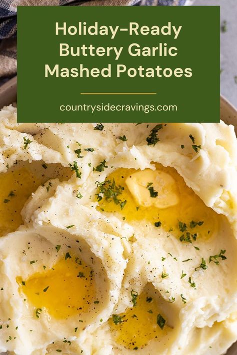 Holiday-Ready Buttery Garlic Mashed Potatoes are a must for any festive table! These creamy, smooth mashed potatoes are infused with rich butter and roasted garlic, delivering an indulgent, savory flavor that pairs perfectly with holiday mains. Whipped to fluffy perfection, they’re easy to make and sure to impress family and friends. Whether served with gravy or on their own, these mashed potatoes are the perfect cozy side dish to complete your holiday feast! Creamy Buttery Mashed Potatoes, Ina Garten Garlic Mashed Potatoes, Make Ahead Garlic Mashed Potatoes, Butter Garlic Mashed Potatoes, Mashed Potatoes Heavy Cream, Fancy Mashed Potatoes, Mashed Potatoes Recipe Cream Cheese, Garlic Butter Mashed Potatoes, Chunky Mashed Potatoes