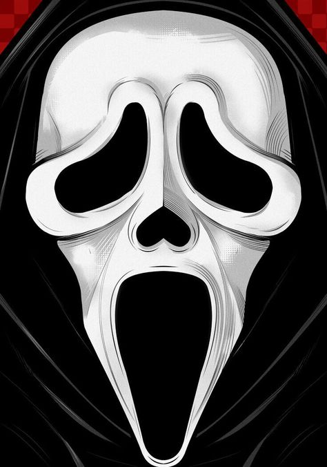 GHOSTFACE FROM SCREAM. Screaming Drawing, Tato Mandala, Scream Mask, Scary Drawings, Horror Drawing, Horror Vintage, Horror Stuff, Movie Aesthetic, Horror Artwork