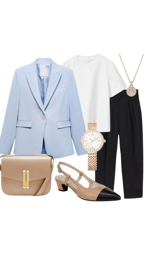 Light Blue Blazer Outfits For Women, Light Blue Blazer Outfit, Blue Blazer Outfits For Women, Blue Blazer Outfit, Summer Work Dresses, Light Blue Blazer, Light Blue Suit, Blazer Outfits For Women, Plus Size Fall Outfit