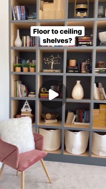 Brandali M Radulovich on Instagram: "Okay, so decorating cubed shelves is WAY harder than building them for me! 😅. These are so beautiful going floor to cieling though and totally something you can do yourself!! It took a few sheets of plywood and some trim, totally worth all the storage space. #DIYProject #DIYDecor #makeityourself #youcandoit #builtinshelves" Diy Cube Shelves, Diy Cube Shelf, Cube Storage Shelves, Cube Shelves, Plywood Sheets, Built In Shelves, Cube Storage, So Beautiful, Storage Shelves