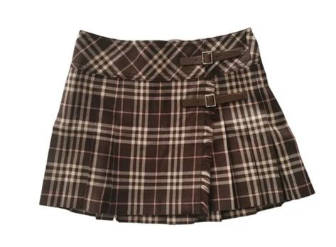 https://www.vestiairecollective.com/women-clothing/skirts/burberry/brown-wool-burberry-skirt-24312365.shtml Burberry Skirt Outfit Plaid, Burberry Skirt Outfit, Burberry Clothes, Skirt Png, 2000s Skirt, Black Plaid Skirt, Burberry Top, Fur Skirt, Burberry Skirt