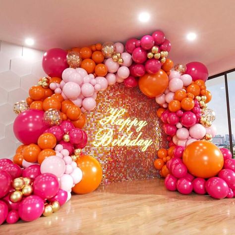 Women's & Men's Clothing, Shop Online Fashion Preppy Pink Balloon Arch, Orange And Pink Disco Party, Pink And Orange Balloons, Pink And Orange Balloon Garland, Pink And Orange Party Theme, Pink Graduation Party Decorations, Orange Party Theme, Orange Balloon Arch, Pink And Orange Party