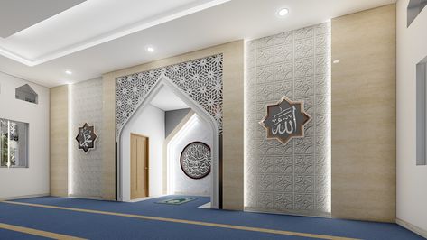 Masjid Mehrab Design, Modern Mosque Interior, Masjid Interior Design Modern, Gypsum Interior Design, Interior Masjid, Islamic Quotes About Life, Mosque Interior, Mosque Design Islamic Architecture, Muslim Prayer Room Ideas