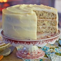 Black+Walnut+Cake+@keyingredient+#cake+#cheese Walnut Desserts, Illinois Recipes, Black Walnut Cake, Passion Cake, Orange Cream Cheese, Southern Cake, Italian Cream Cakes, Italian Cream, Southern Christmas