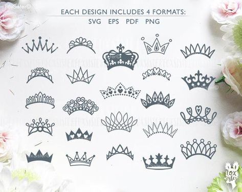 King Silhouette, Tiara Svg, Tiara Tattoo, Crown Drawing, Papercut Template, Crown Svg, Crown Tattoo Design, Vinyl Stencil, Royal Crowns