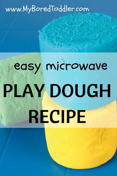 Microwave Playdough recipe - so easy to make. My Bored Toddler www.MyBoredToddler.com Microwave Playdough, Play Dough Recipes, Sensory Play Ideas, Play Dough Recipe, Fun Activities For Toddlers, Playdough Recipe, Slime Recipe, Play Ideas, Toddler Fun