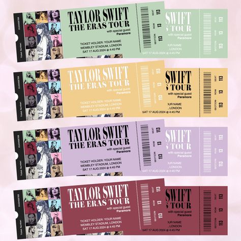 Eras Tour Ticket Template, Eras Tour Ticket, Eras Tour Concert, Magic Man, Ticket Holders, Taylor Swift The Eras Tour, Ticket Template, Cute Patches, Wembley Stadium