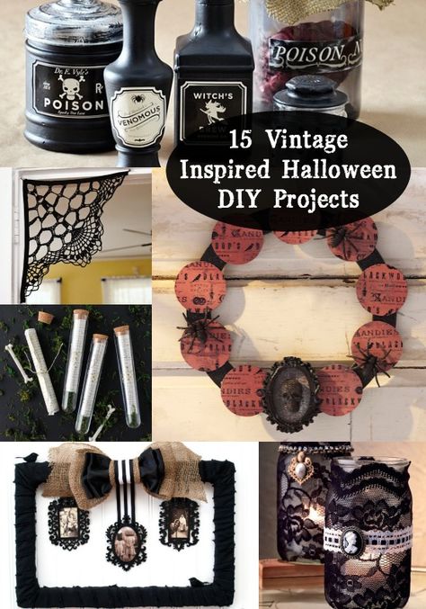 Vintage Halloween Diy, Diy Halloween Projects, Vintage Halloween Decorations, Halloween Diy Crafts, Theme Halloween, Fall Halloween Decor, Halloween Inspiration, Halloween Deco, Vintage Diy