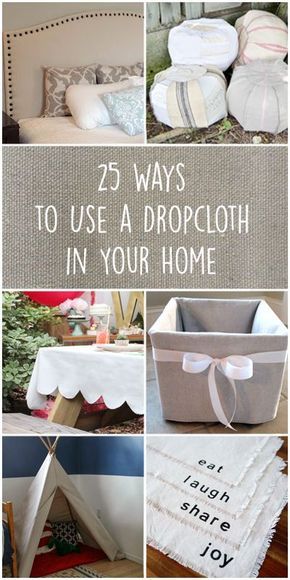 Painters Cloth, Drop Cloth Projects, Do It Yourself Decoration, Home Decor Sewing, Canvas Drop Cloths, Baby Shower Decor, Drop Cloth, Interior Design Diy, Decor Guide