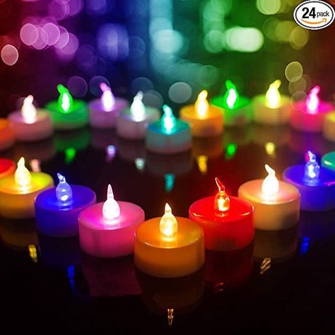 Amazon.com: Beichi Color Changing LED Tea Lights Bulk, Set of 24 Flameless Tealight Candles with Colorful Lights, Battery Operated Colored Fake Candles, No Flickering Light, [White Base]: Home Improvement Pool Candles, Battery Tea Lights, Led Tea Light Candles, Fake Candles, Flameless Tea Lights, Battery Operated Tea Lights, Colorful Lights, Tealight Candles, Led Tea Lights