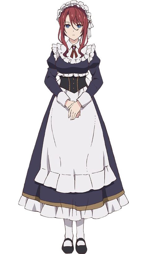 Waitress Outfit, Anime Red Hair, Fantasy Demon, Anime Maid, Evil Anime, Maid Outfit, Dress Drawing, Anime Dress, Maid Dress