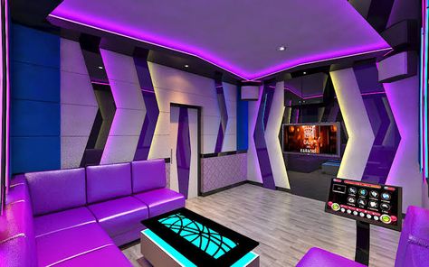 Modern Karaoke Room Design, Karaoke Room Aesthetic, Ruang Karaoke, Bar Lounge Room, Bar Lounge Design, Karaoke Bar, Home Theater Room Design, Theater Room Design, Karaoke Room