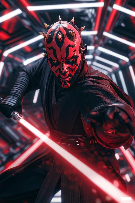 Darth Maul Art, Fake Skin, Star Wars Background, Stars Wars, Comic Characters, Darth Maul, George Lucas, Star Wars Pictures, Space Opera