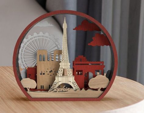 Laser Cut Christmas Ideas Laser Art Wood Gift Ideas, Laser Cut Box Design, Layered Wood Art, Dollhouse Furniture Kits, Diy Laser Cut, Laser Cut Decor, Frame Work, Laser Cut Box, Laser Cut Wood Crafts