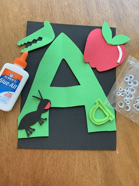 Preschool Letter A Crafts, Letter A Preschool Crafts, Letter Handprints, A Is For, Letter A Craft, A Is For Ant, Letters Craft, Preschool Letter Crafts, Ant Crafts