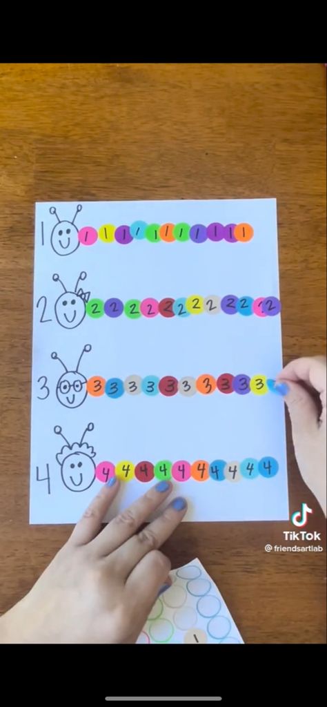 This idea came from @friendsartlab on Tiktok. It includes writing numbers on dot stickers and drawing a caterpillar head with a number. Students then match the dot stickers to the corresponding caterpillar head. Catipillar Crafts, Dot Stickers, The Dot, Writing Numbers, Very Hungry Caterpillar, Very Hungry, Love Days, Hungry Caterpillar, Number Matching