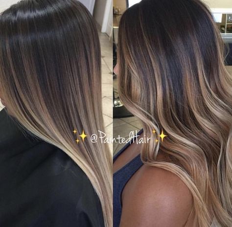 Brunette Balayage, Brunette Hair With Highlights, Brunette Balayage Hair, Brown Hair Balayage, Balayage Brunette, Brown Blonde Hair, Ombre Hair Color, Long Blonde, Short Hairstyle