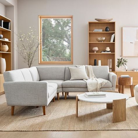 Modern Sectional Sofas & Couches | West Elm Cozy Neutral Living Room, L Shaped Sofa Designs, Black Living Room, Modern Sofa Sectional, Neutral Living Room, Sectional Sofa Couch, Modern Sectional, Living Room Flooring, Room Decorating