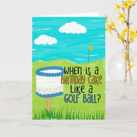 Funny Birthday Card for Golfers, Golfing Themed Birthday Catds, Happy Birthday Golf, Birthday Verses For Cards, Golf Birthday Cards, Birthday Verses, Golf Cards, Happy Birthday Card Funny, Birthday Cards For Brother, Birthday Card Sayings