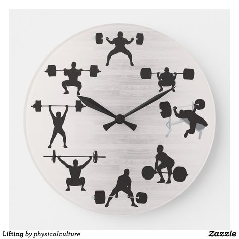 Lifting Large Clock Clock Gift, Lifting Weights, Bodybuilding Fitness, Large Clock, Round Wall Clocks, Powerlifting, Wall Clocks, Hand Coloring, Strength Training