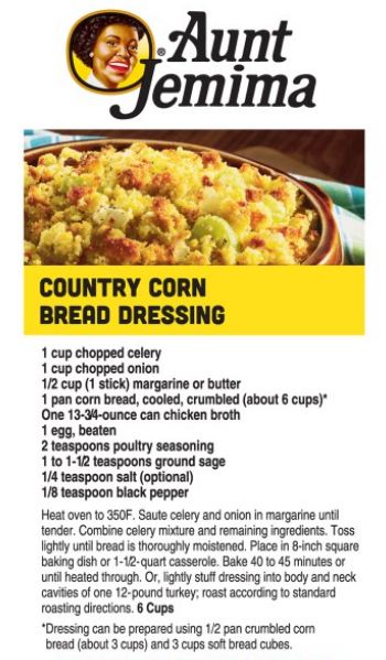 Aunt Jemima Cornbread Dressing Recipe, Aunt Jemima Cornbread Recipe, Dressing Recipes Thanksgiving, Bread Dressing, Cornbread Dressing Southern, Dressing Recipes Cornbread, Aunt Jemima, Thanksgiving Cooking, Thanksgiving Recipes Side Dishes