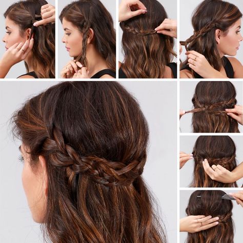 The elegant braided crown look is easier than ever thanks to our simple tutorial with full step-by-step photos and instructions - all on the blog! Braid Crown Tutorial, Braid Crown, Braided Crown Hairstyles, Pretty Braids, Braided Hair Tutorial, Lob Hairstyle, Hairstyle Tutorial, Crown Braid, Modern Hairstyles