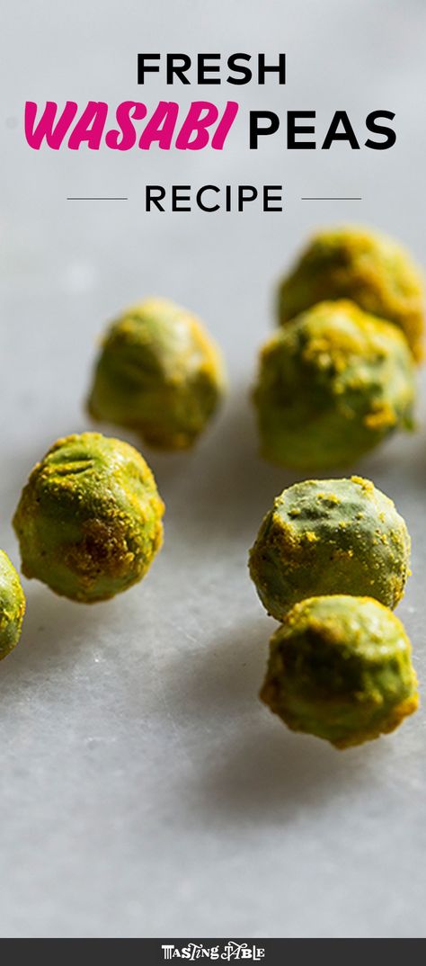 You haven't had wasabi peas until you've had them with fresh wasabi. Get the recipe on Tasting Table. Wasabi Peas Recipe, Wasabi Nuts Recipe, Wasabi Snacks, Wasabi Recipes, Horseradish Recipes, Wasabi Peas, Peas Recipe, Spicy Snacks Recipes, Air Fried Food