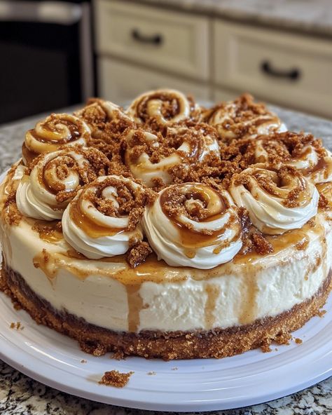 Cinnamon Roll Honeybun Cheesecake Ingredients: For the Crust 2 cups graham cracker crumbs 1/2 cup unsalted butter, melted 1/4 cup granulated sugar 1 teaspoon ground cinnamon For the Cheesecake Filling 3 packages (8 oz each) cream cheese, softened 1 cup granulated sugar 1/2 cup sour cream 2 teaspoons vanilla extract 3 large eggs For the Cinnamon Swirl 1/3 cup brown sugar 2 teaspoons ground cinnamon 2 tablespoons unsalted butter, melted For the Glaze 1 cup powdered sugar 2... Honeybun Cheesecake, Caramel Brownies Recipe, Roll Cheesecake, Cheesecake Ingredients, Cinnamon Roll Cheesecake, Caramel Brownies, Cheesecake Filling, Cheesecake Desserts, Cinnamon Swirl