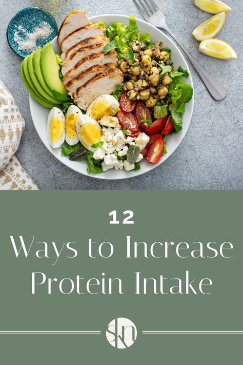 Whether you want to lose weight or build muscle, here are 12 easy ways to increase protein intake in your diet and reach your goal. Ways To Increase Protein Intake, Good Protein Foods, Protein Chart, Daily Protein Intake, Vegetarian Protein Sources, Healthy High Protein Meals, Protein Intake, Vegetarian Protein, Diet Meals