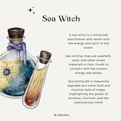 Sea Witch Journal, Types Of Water Witchcraft, Shells In Witchcraft, Sea Witch Home Decor, Sea Magick Witchcraft, Sea Witch Spells, Sea Witch Tattoo, Water In Witchcraft, Sea Witch Outfit