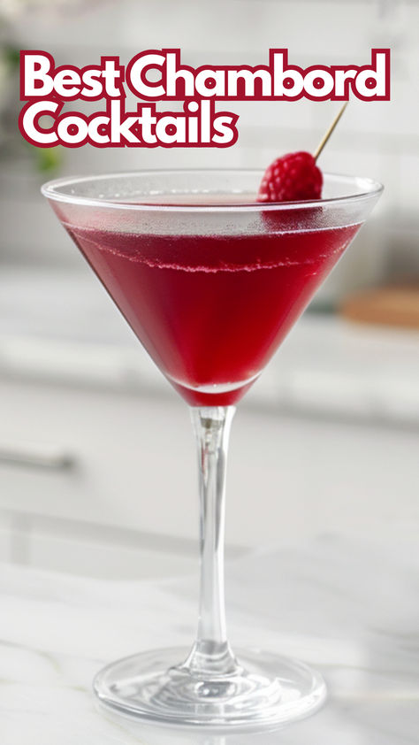 Best Chambord Cocktails Drinks Using Chambord, Gin And Chambord Cocktail, Cocktails With Chambord, Chambord Cocktails Recipes, Drinks With Chambord, Chambord Martini, Sambuca Cocktails, Chambord Drinks, Chambord Recipes