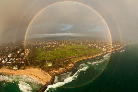 Circular Rainbow, Source oskarslidums on reddit Rainbows In The Sky, Interiors Aesthetic, Jungle Aesthetic, Nasa Pictures, Cottesloe Beach, Circle Rainbow, Aesthetic Edgy, Aesthetic Artsy, Nautical Aesthetic