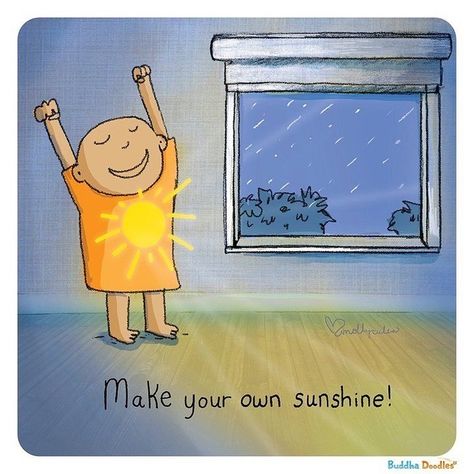 New Day on Instagram: “Make you’re own sunshine. ☀️ Posted @withregram • @buddhadoodles Today’s Doodle: Sunshine ♥ Image description: A little monk in an…” Make Your Own Sunshine, Buddah Doodles, Buddha Doodle, Buddha Thoughts, Independence Day Wishes, Happy Elephant, Zen Moments, Little Buddha, Raining Outside