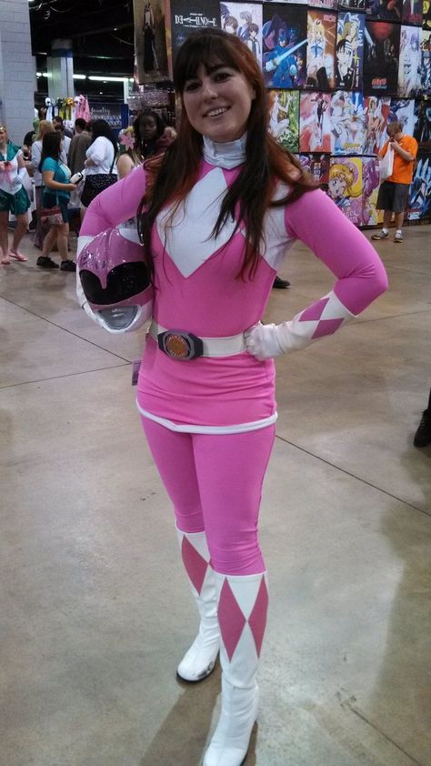 Pink Power Ranger: The Costume Pink Power Ranger Costume, 90s Inspired Halloween Costumes, Pink Halloween Costumes, Ranger Costume, 90s Halloween Costumes, Power Rangers Cosplay, Power Rangers Costume, Pink Power Rangers, 90s Halloween