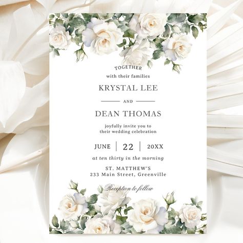 Spanish Wedding Invitations, Edward Twilight, Twilight Forest, Peony Wedding Invitations, Ivory Wedding Invitations, Twilight Breaking Dawn, White Roses Wedding, Floral Wedding Invitation Card, Rose Wedding Invitations