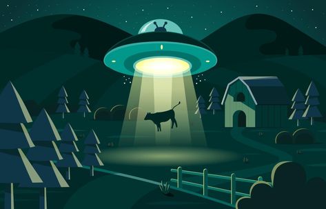 Cow Abducted by UFO at Night 4k Wallpaper Android, Cow Vector, Cow Illustration, Ufo Art, Alien Drawings, Arte Alien, Cute Sketches, Alien Concept, Alien Abduction