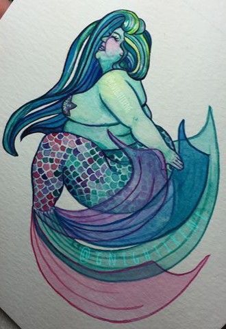 Fat Mermaid, Mermaid Tattoo Designs, Art Vampire, Arte Pin Up, Dengeki Daisy, Tattoos Mandala, Plus Size Art, Fantasy Mermaids, Mermaid Drawings