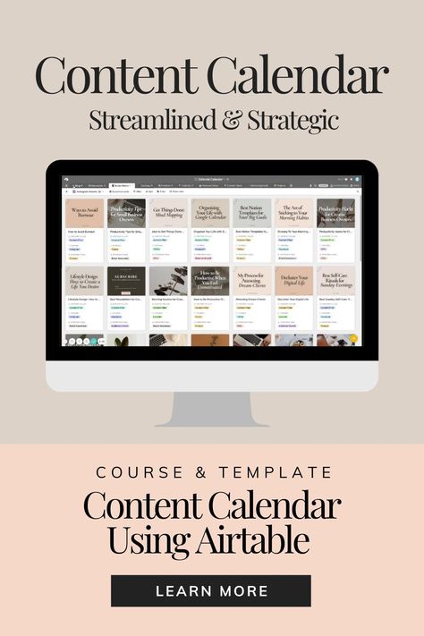 Maximize your channel strategy and marketing efforts using Airtable! The only content calendar you'll ever need. If you're a blogger, content creator, social media manager or virtual assistant—this content calendar is for you. content calendar, content calendar for social media, content planning for small businesses, content management, content marketing, social media marketing, social media tools, digital marketing, airtable content calendar, social media content calendar template Content Planning Template, Content Calendar Social Media, Social Media Content Calendar Template, Social Media Calendar Template, Content Calendar Template, Planning Template, Social Media Marketing Manager, Social Media Content Calendar, Social Media Marketing Plan