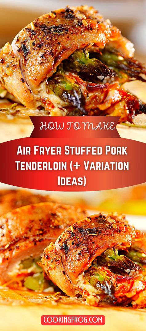 This Air Fryer Pork Tenderloin isn't just any dish; it's a flavor-filled adventure. Perfectly air-fried with delightful stuffing, it's destined to be the star of your table. Herb Cream Cheese Spread, Garlic Herb Cream Cheese, Tender Pork Loin, Herb Cream Cheese, Pork Steak Recipe, Frozen Chicken Wings, Cream Cheese Spread, Pork Tenderloin Recipe, Stuffed Pork